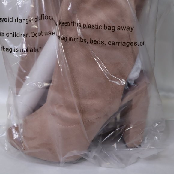 Peep Toe Over the Knee Suede Pink Boots Size 6 - Picture 10 of 16